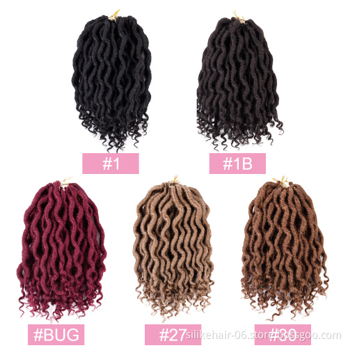 Faux Locs Crochet Hair Wavy Goddess Locs Crochet Hair with Curly Ends Curly Synthetic Braids Hair Extensions